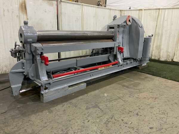 8' x 1/2" Bertsch #9, plate bending roll, 10" roll diameter, vari-speed, 3-roll drive, air drop, motorized - Image 1