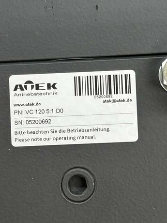Atek Antriebstechnik Servo Bevel Gearmotor Assembly VC 120 5:1 D0 - Image 2