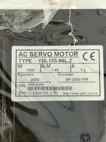 2 kW Ye Li Electric Machinery Co., Ltd. AC Servo Motor YBL13S-95L.Z - 2000 RPM - Image 5
