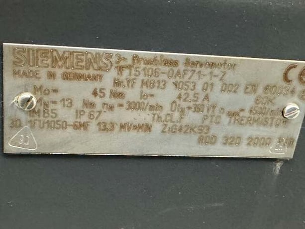 4 kW Siemens Brushless Servo Motor 1FT5106-0AF71-1-Z - 3000 RPM - Image 4