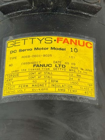 2 HP 1500 RPM FANUC DC Motor A06B-0601-B025 - Image 5