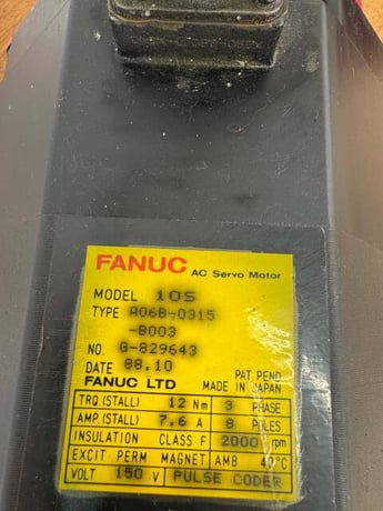 FANUC Servo Motor A06B-0315-B003 - Variable 2000 RPM - Image 3