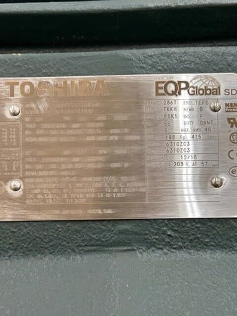 20 HP 1800 RPM Toshiba AC Motor 0203SDS R17A-P - Image 4