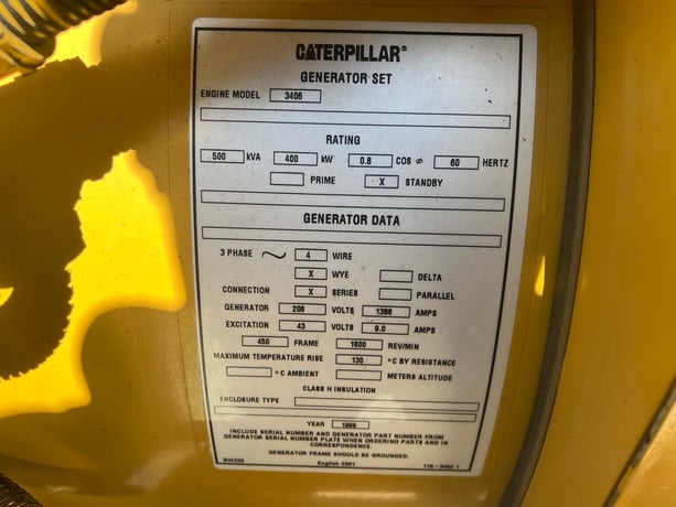 400 KW Caterpillar #SR4B, Diesel Generator Set, 587 HP @ 1800 RPM CAT engine, circuit breaker, 120/208 Volts - Image 10