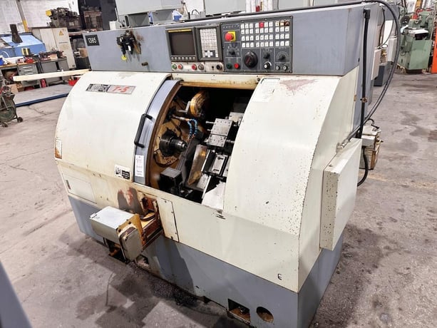 Leadwell #T5, CNC gang slide lathe, Fanuc 0i Mate TD controls, 12.9" swing, 1.6" bar, 6" chuck, 2005 - Image 4