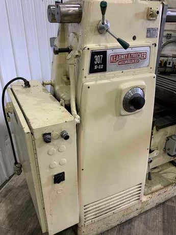 Kearney & Trecker #307-S12, horizontal mill, 62-1/2" x 12" table, #50 NS, overarm support, coolant - Image 3