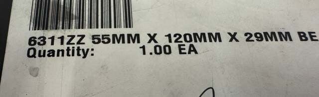 Koyo Bearing 6311ZZ 55 x 120 x 29 mm (ID x OD x Width), ZZ (Double Metal Shielded) - Image 2