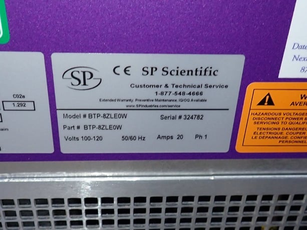12" x 6" SP Scientific #BTP-8ZLE0W, Benchtop Freeze Dryer, 20 Amps, 100-120 V - Image 8