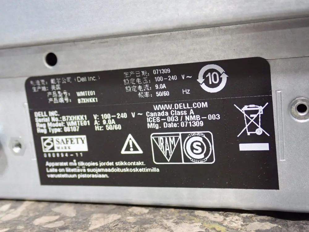 Dell Inc. #WMTE01, Rack Workstation, 9 Amps, 100-240 V - Image 6