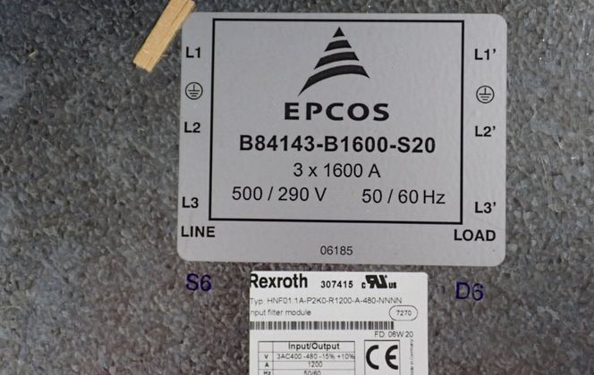 Rexroth #HNF01.1A-P2K0-R1200-A-480-NNNN, Filter Module, 3 Phase, 1200 Amps, 400-480 VAC - Image 2