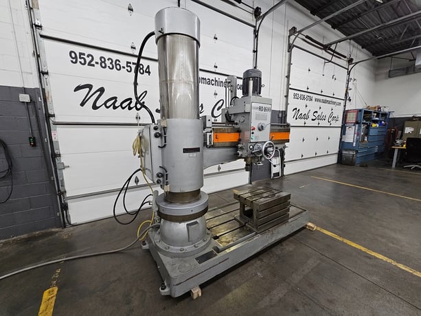 5' -17" Sharp #RD-1600, Radial Drill Press, 27.62" L x 19.62" width x 15.75" H table, 2.63" cast iron - Image 4