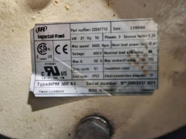 Ingersoll Rand #IRN50H-CC, Compressor, 50 HP, TMS 0280 dryer, R134A, 2004, AS IS - Image 4
