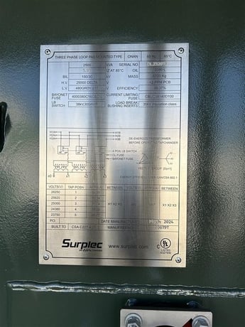 2500 KVA 24940 Delta Primary, 480Y Secondary, Daelim, Station - Image 4
