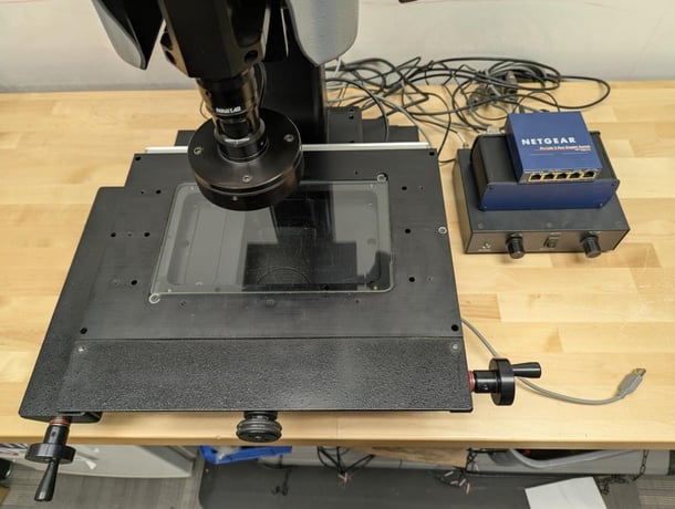 23" S-T Industries #20-8700, video inspection system, Metlogix M3 3-Axis digital read out - Image 3