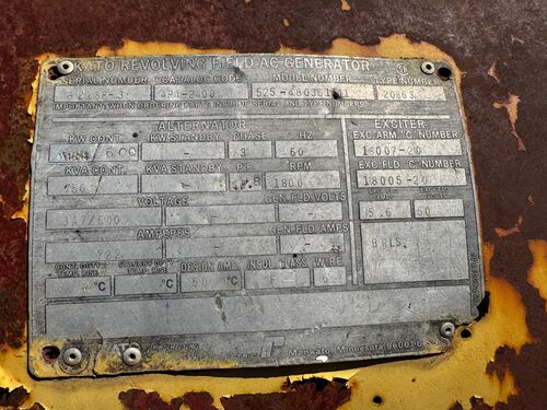 600 KW, 1800 RPM, Kato #525-480361111, generator end, 347/600 Volts, 3-phase - Image 2