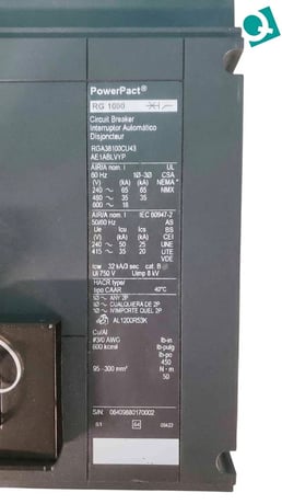 1000 Amp. Square D PowerPact #RGA36100CU43AE1ABLV.YP, I-Line Breaker, Micrologic 5.0A, 3P, 600 Volts - Image 7