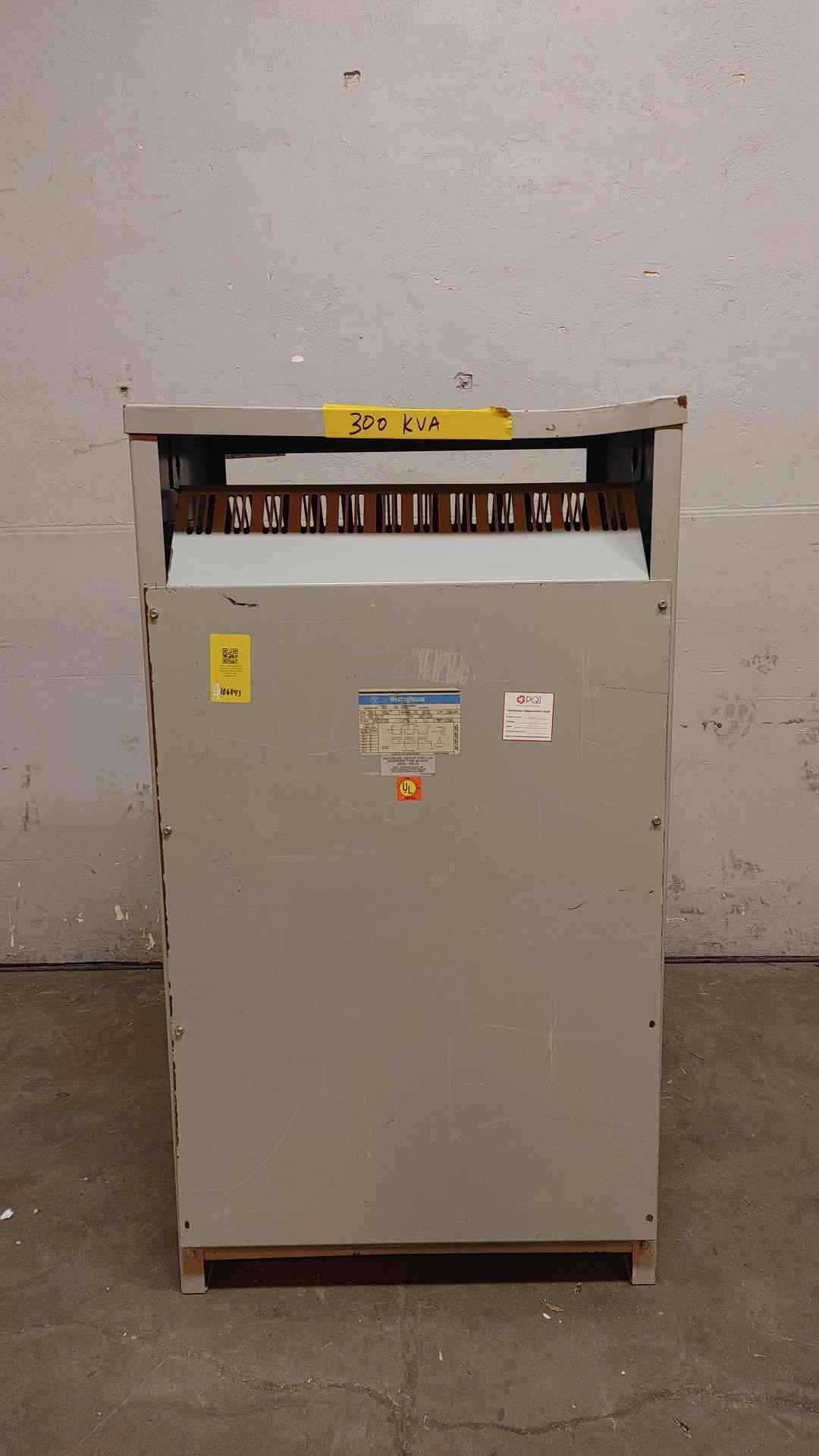 300 KVA, 480 Primary, 208Y/120 Secondary Westinghouse #V.48M28T33K, Dry Type Transformer, 3 Phase - Image 1