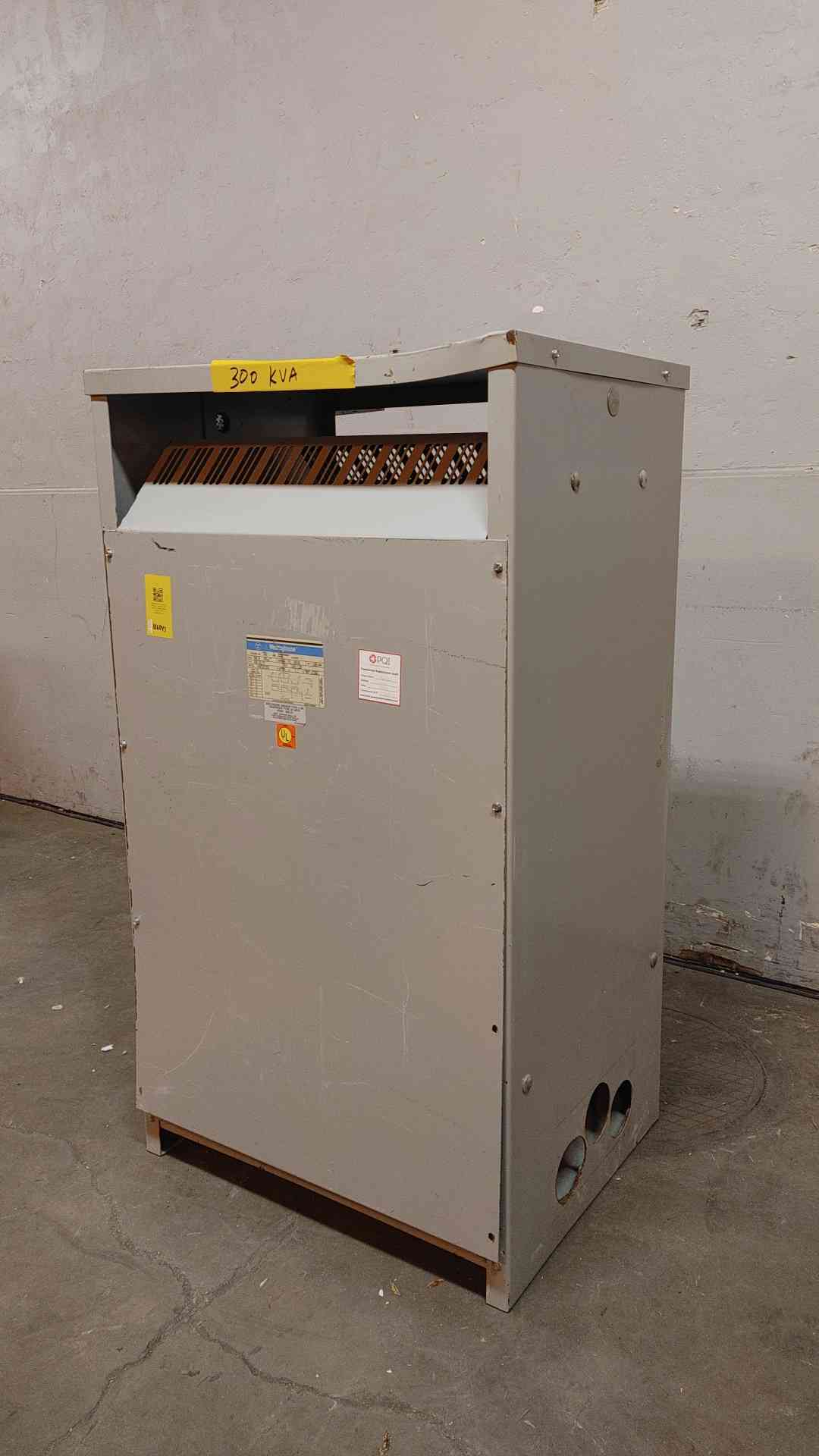 300 KVA, 480 Primary, 208Y/120 Secondary Westinghouse #V.48M28T33K, Dry Type Transformer, 3 Phase - Image 2