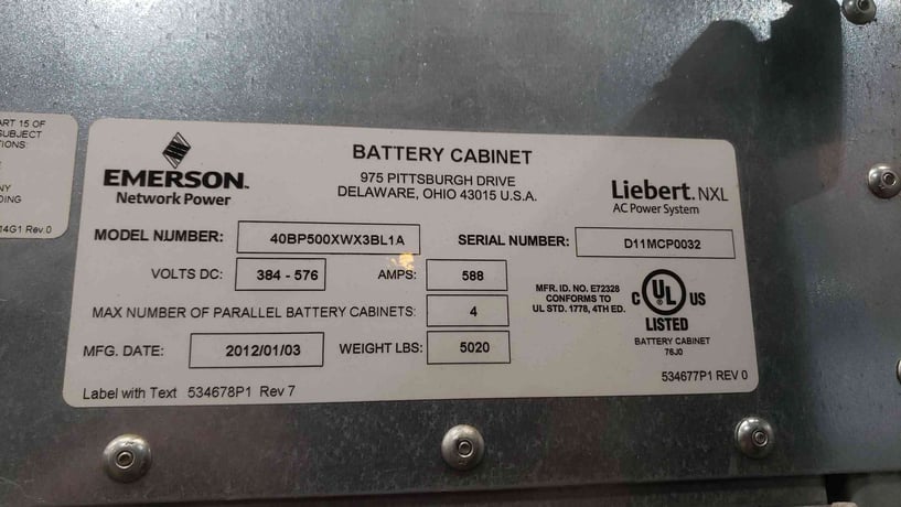 500.0 KVA Emerson Liebert NXL, uninterruptible power supplies, 450 kW, 3 Phase, 480 Volts, System with - Image 3
