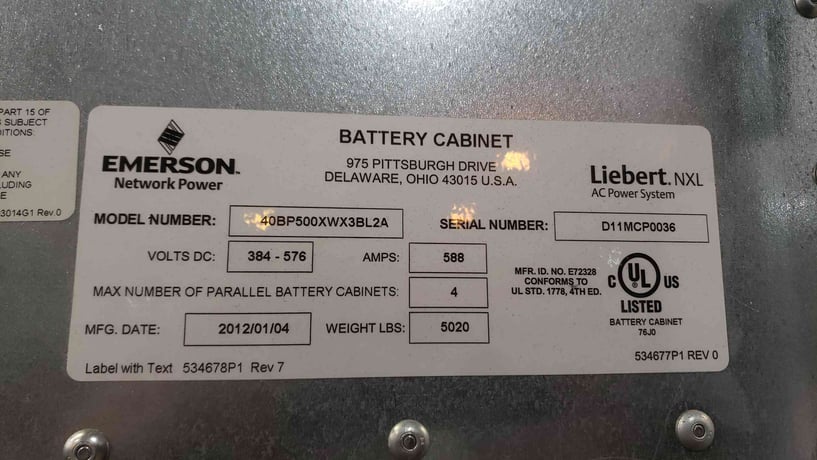 500.0 KVA Emerson Liebert NXL, uninterruptible power supplies, 450 kW, 3 Phase, 480 Volts, System with - Image 9