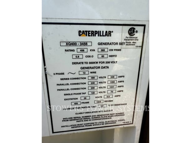 Caterpillar #XQ400-3456, generator, Tier2, PMG, trailer mount, 2004 - Image 6