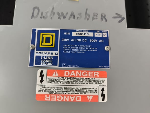 400 Amp. Square D, HCN14524-HCN, I-Line Panelboard, 600 VAC, 18 Space, 3 PH - Image 2