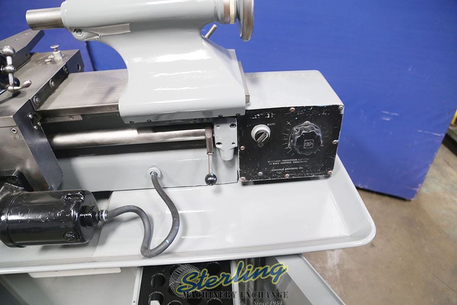 11" x 18" Hardinge #TFBH, precision toolroom turning, facing, boring lathe, no threading, Aloris tool post - Image 6