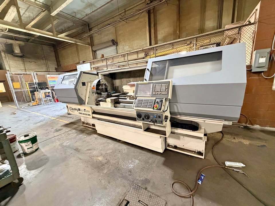 Clausing #Multiturn-4000XS, CNC Lathe, 21.8" swing, 80" machining length, 6" bar, 20 HP, 2-axis, Fanuc - Image 1