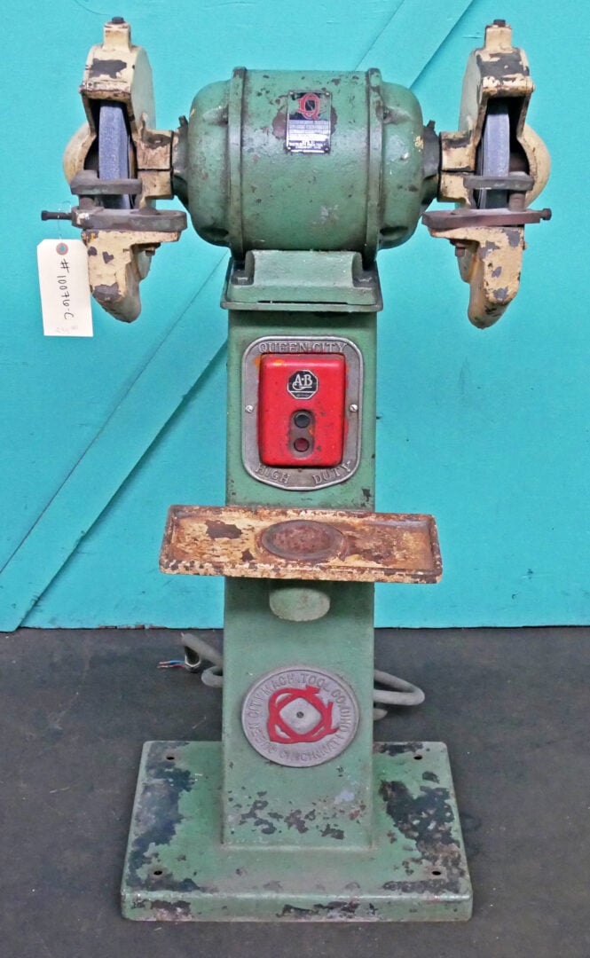 Queen City #3F, Pedestal Grinder, 10" x 1-1/4" wheel, 18-1/2" cc, 1750 RPM, 1 HP - Image 2