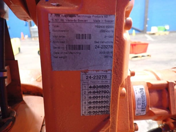 ABB VIRB2400-M2000, Robot, 4.5 kVA, 475 V., 13828 hours, 2002 - Image 7
