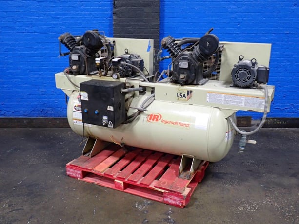 33.6 cfm, 175 psig, Ingersoll-Rand #2-2475E5-P, Air Compressor, 120 gallon Tank, 3 & 5 HP, 1465/1750 RPM - Image 1