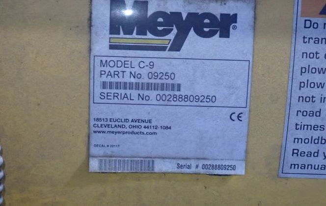 Meyer #C-9, Snow Plow, 108" capacity - Image 6