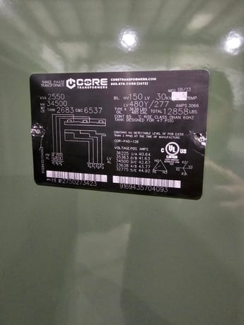2550 KVA 34500 Delta Primary, 480Y/277 Secondary, PAD, proCORE - Image 1