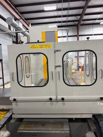 4.3" Nomura #HBA-110T-R2, horizontal boring mill table type, 45" x 45" table, 34.4" spindle travel, 51.2" X - Image 2