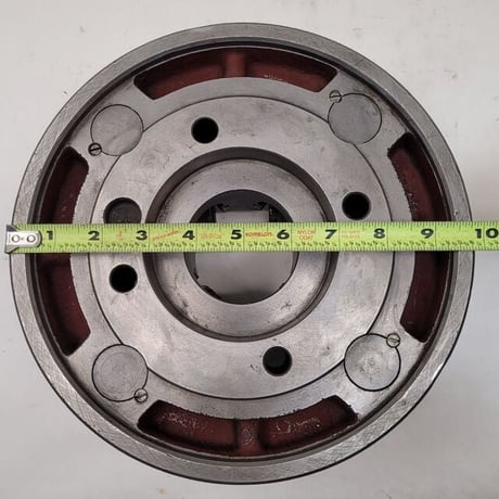 10" Bison #4965, 4-jaw chuck, w/ key - Image 9