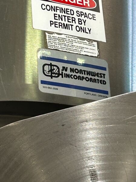 JV Northwest, Stainless Steel Jacketed Fermenter, 8'-5" L x 8'-3" width x 14'-8" H, (2 available) - Image 6