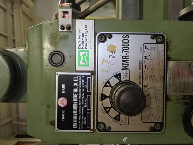 2' -4" Kao Ming #KMR-700S, radial arm drill, 700 mm. arm travel, 1992 - Image 1