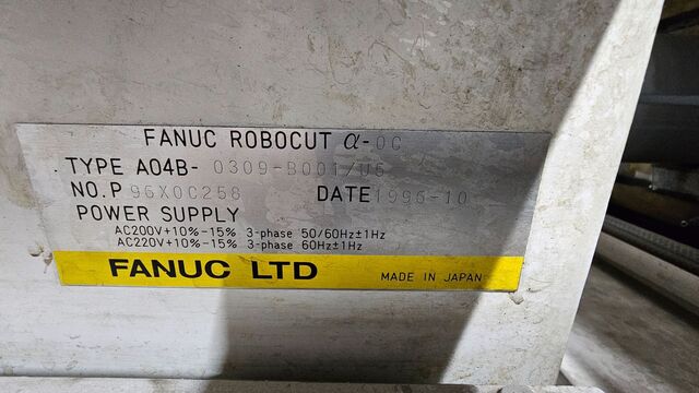 Fanuc #Robocut-A-OC, CNC wire Electrical Discharge Machine, 1997 - Image 6