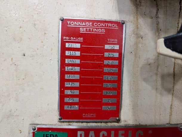 250 Ton, Pacific Pressformer #250PF-OBS, hydraulic press - Image 2