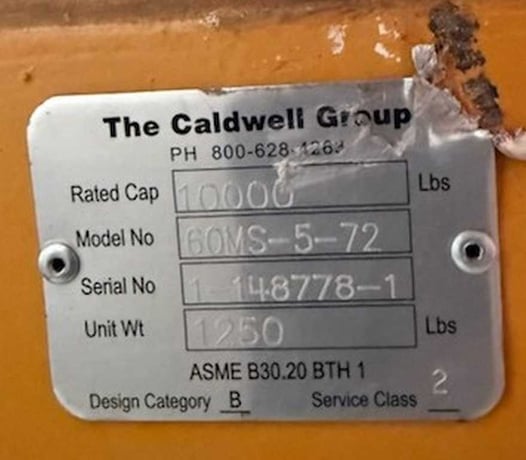 10000 lb. Caldwell, sheet lifter, 72" W sheet - Image 8