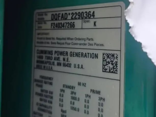 1000 kW Cummins #DQFAD, diesel generator set, QST30-G5 NR2 engine, 1490 HP at 1800 RPM, EPA Tier 2,  PMG - Image 7