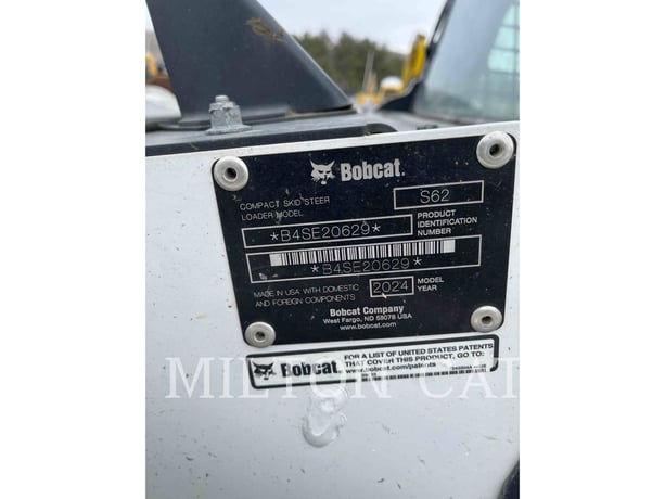 Bobcat S62, Skid Steer Loader, 2053 hours, S/N: B4SE20629, 2024 - Image 6