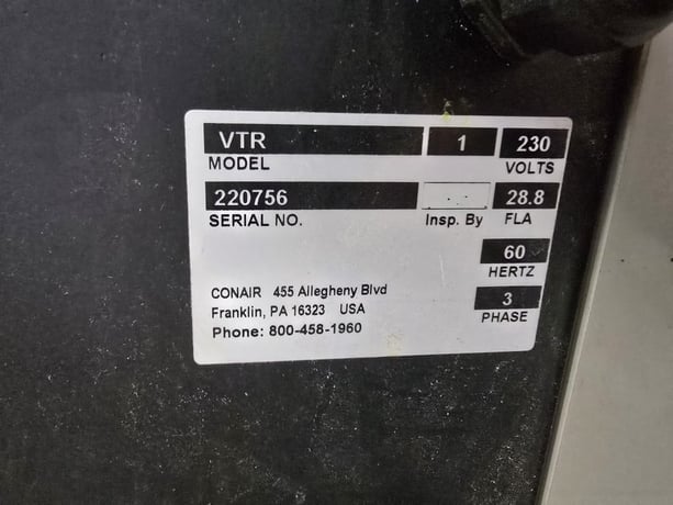 9 KW Conair #VTR-1, VacuTrac Thermolator, 9 kW Immersion Heater, 2 HP Pump, 55 GPM, 180°F, +/- pressure, 2008 - Image 5
