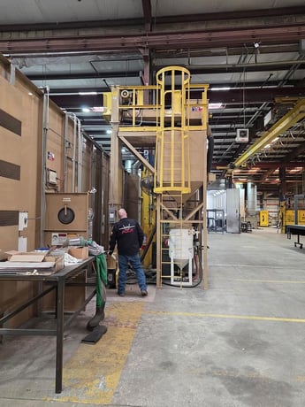 192" wide x 144" H x 432" L ABS, Walk-In Abrasive Blast Room, dust collector, 2021 - Image 4