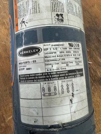 Berkeley MGP20F3-03 Centrifugal Booster Pump - Image 3