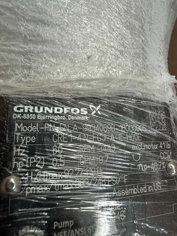 Grundfos CRE1-4 N-FGJ-A-E-HQQE Vertical Multistage Centrifugal Pump, 0.5 HP, 60 Hz - Image 2