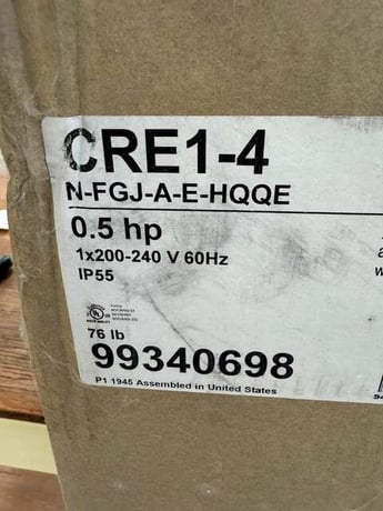 Grundfos CRE1-4 N-FGJ-A-E-HQQE Vertical Multistage Centrifugal Pump, 0.5 HP, 60 Hz - Image 3