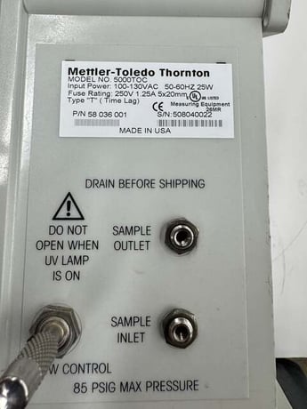 Mettler -Toledo Thornton TOC Sensor 5000TOC, P/N 58 036 001 - Image 2