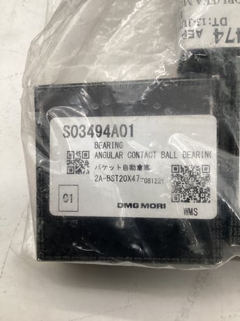 DMG Mori Seiki #2A-BST20X47-081221, ANGULAR CONTACT BEARING, NEW - Image 1