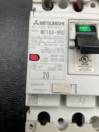 Mitsubishi #NF100-HRU, Molded Case Circuit Breaker 3P 15A - Image 4